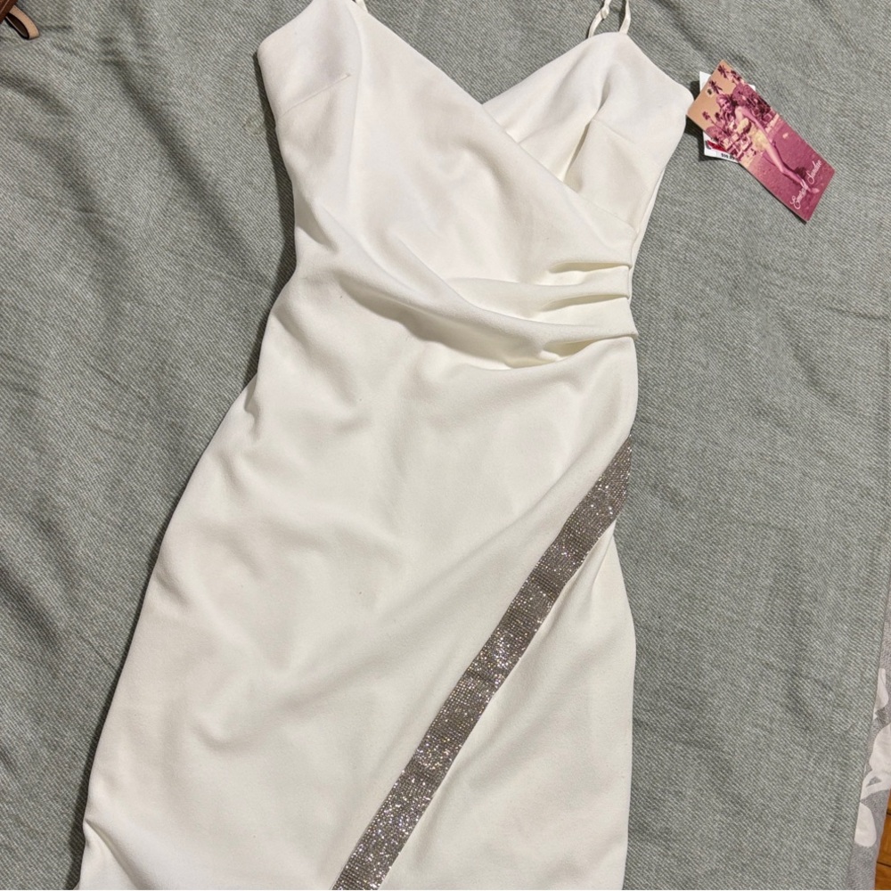 White Dress with Silver Accent